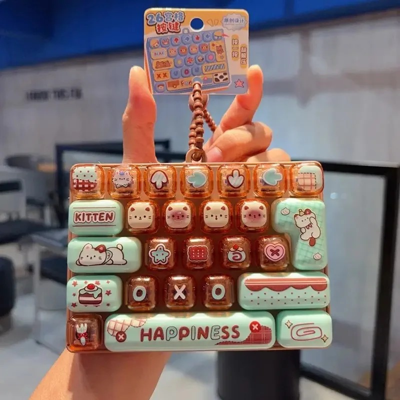 Spicy Food Snacks - Chaveiro de Teclado com Keycaps Coloridos