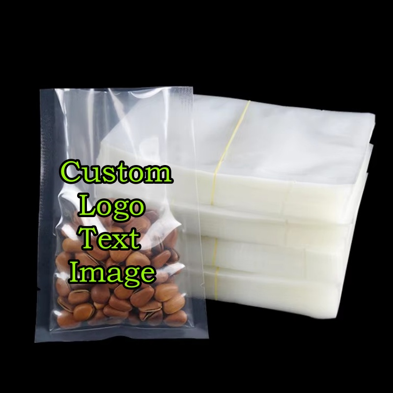 Food Snacks Logos - 100PCS Sacos Plásticos Transparentes a Vácuo