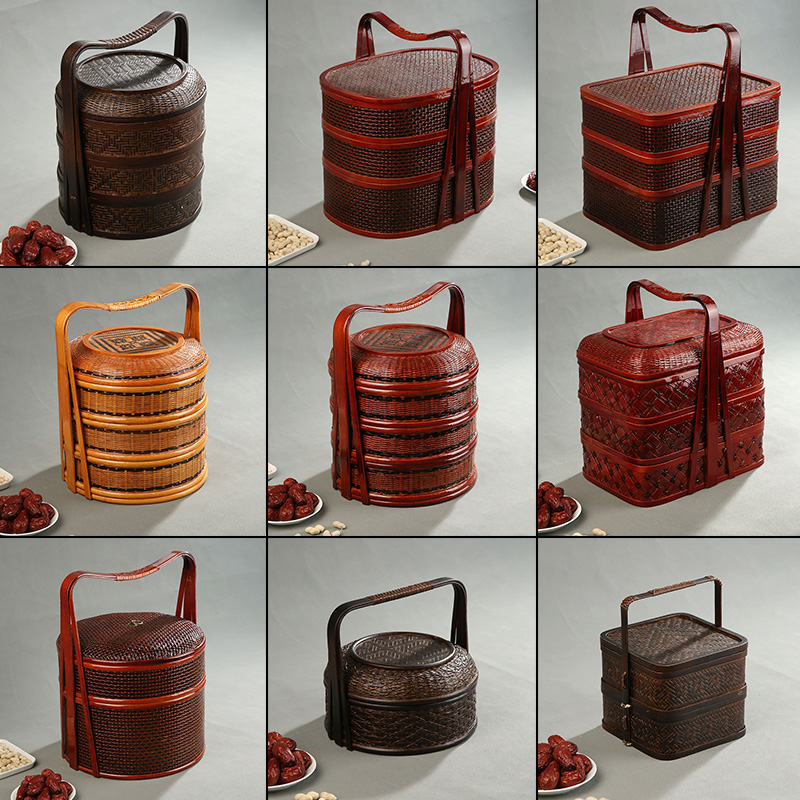 Food Snacks Hamper - Cesta de piquenique de bambu com