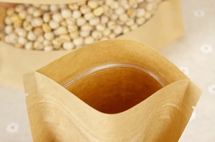 Sacos de papel kraft com fundo - Food Snacks Logos avaliação e preço