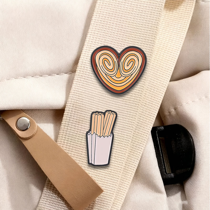 Broche Esmaltado de Churros em - Food Snacks In Spanish avaliação e preço