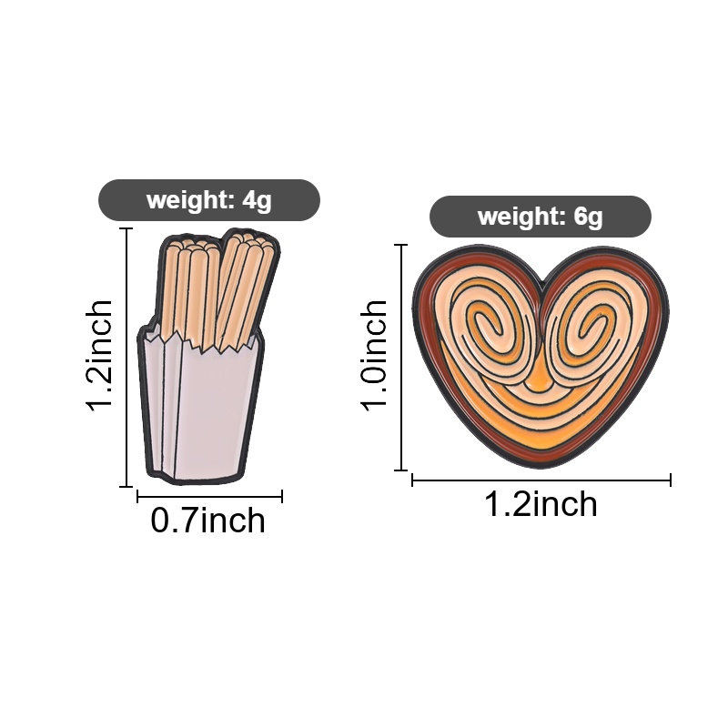 Broche Esmaltado de Churros em - Food Snacks In Spanish avaliação e preço