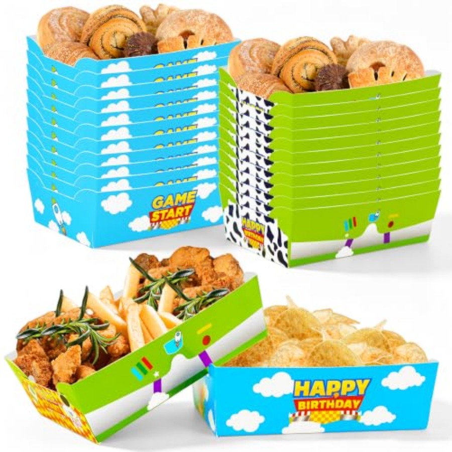 24 Peças de Bandejas de Papel  - Food Snacks Party avaliação e preço