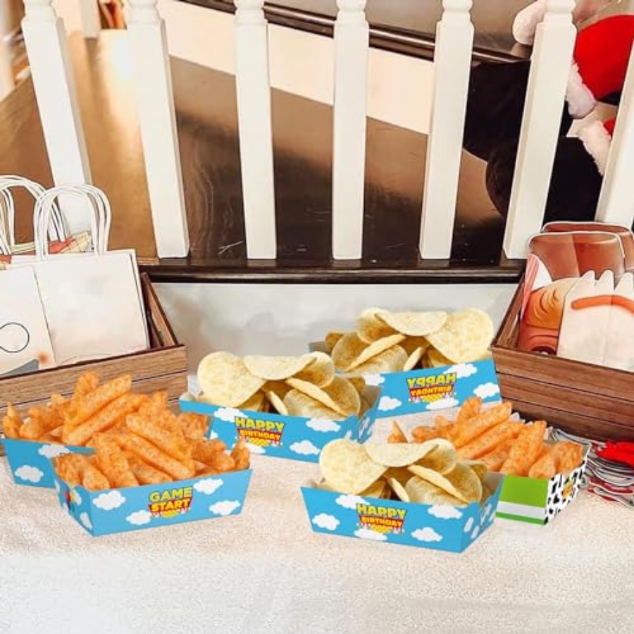 24 Peças de Bandejas de Papel  - Food Snacks Party avaliação e preço