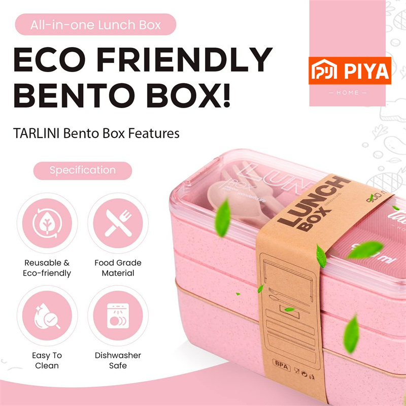 Portátil Trigo Palha Bento Box - Food Or Snacks avaliação e preço