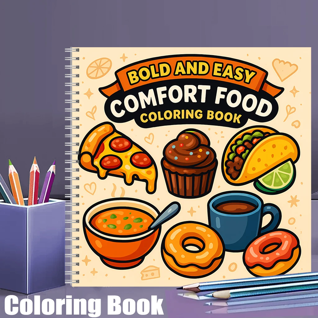 Livro de Colorir Confortável p - Food And Snacks Coloring Book Bold And Easy avaliação e preço