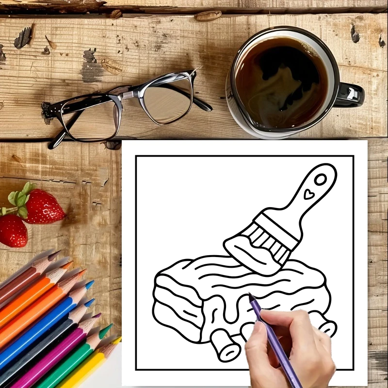 Livro de Colorir Confortável p - Food And Snacks Coloring Book Bold And Easy avaliação e preço