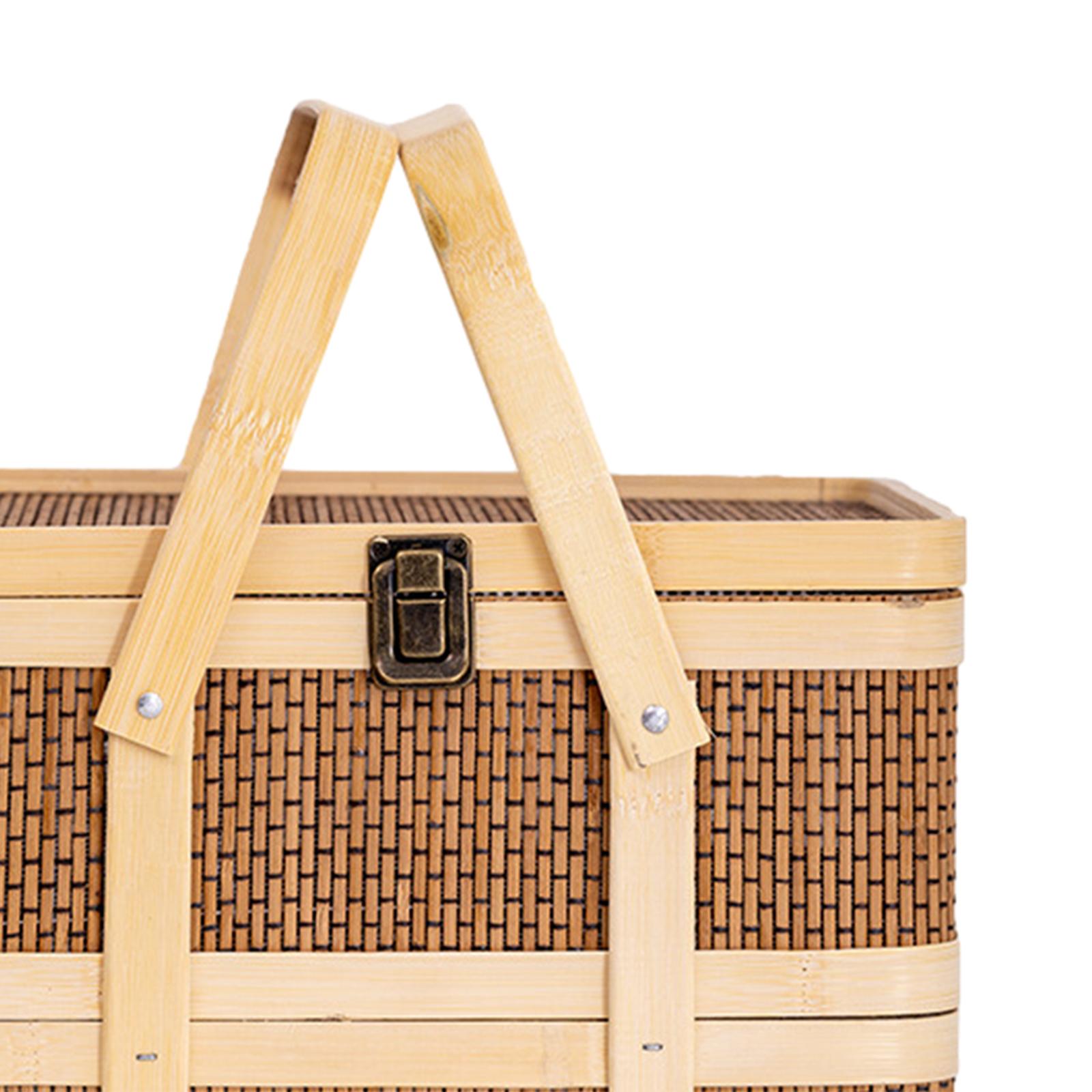 Cesta de Piquenique Trançada,  - Food Snacks Hamper avaliação e preço