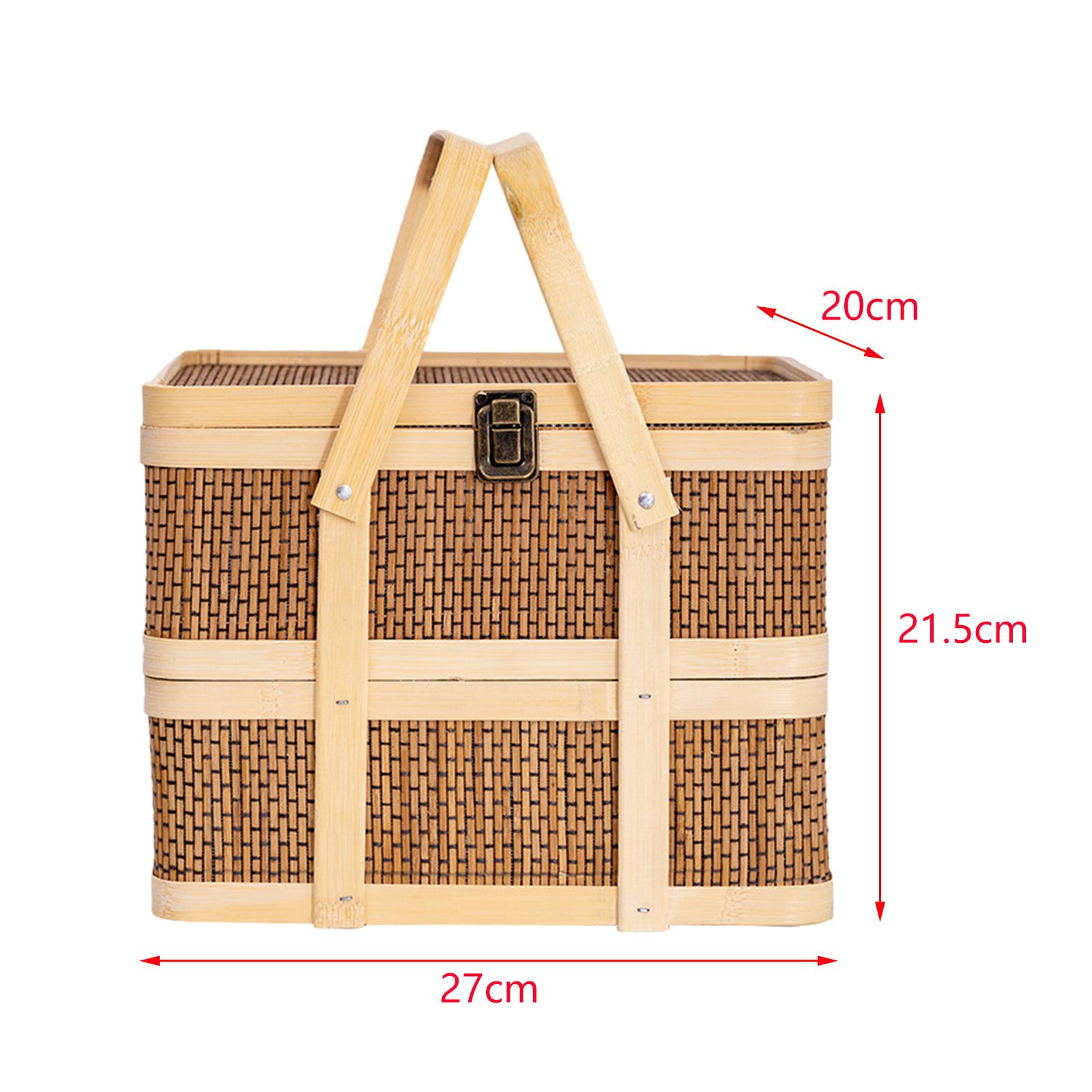 Cesta de Piquenique Trançada,  - Food Snacks Hamper avaliação e preço