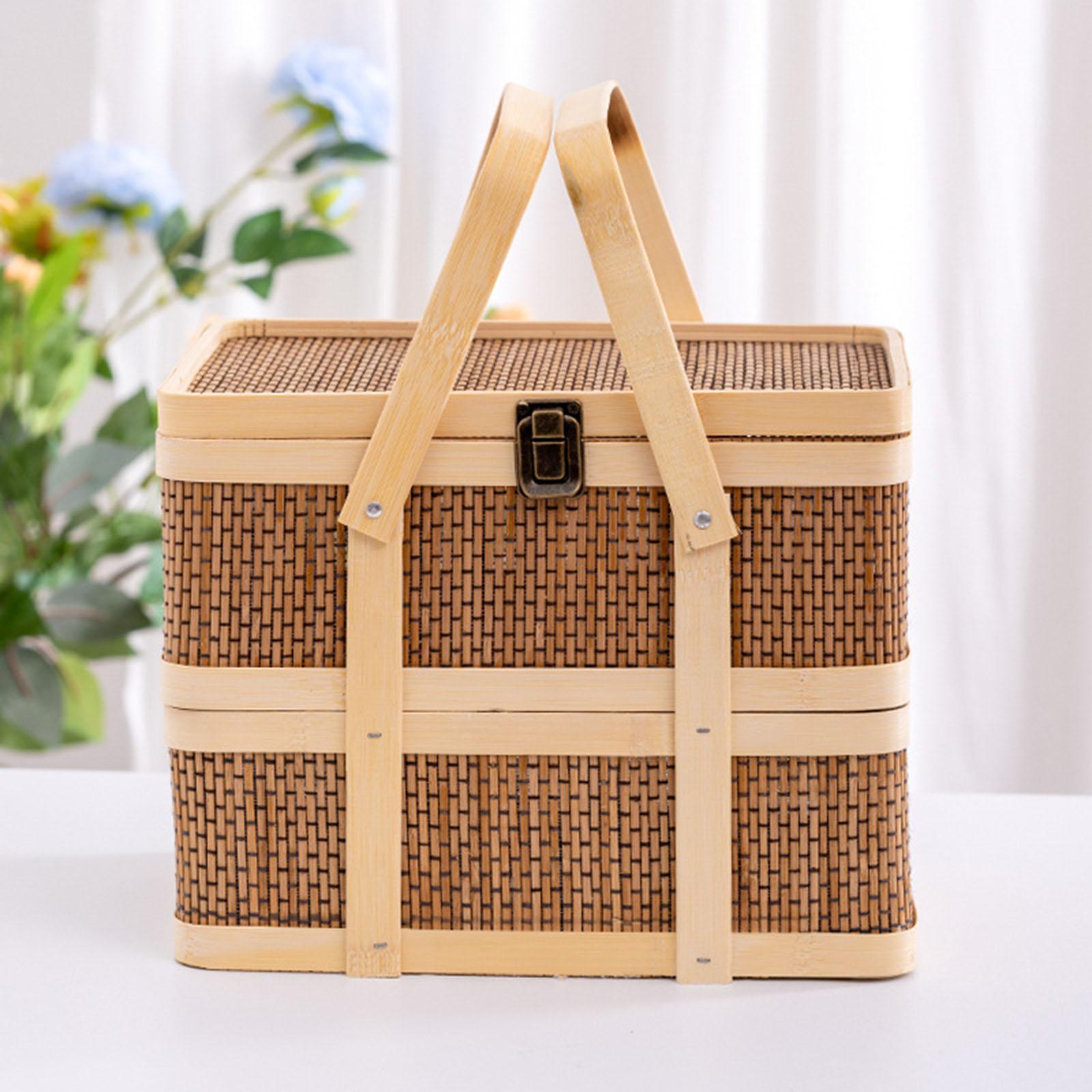 Cesta de Piquenique Trançada,  - Food Snacks Hamper avaliação e preço