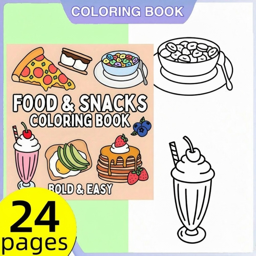 Livro de Colorir de Comida e L - Food And Snacks Coloring Book Bold And Easy avaliação e preço