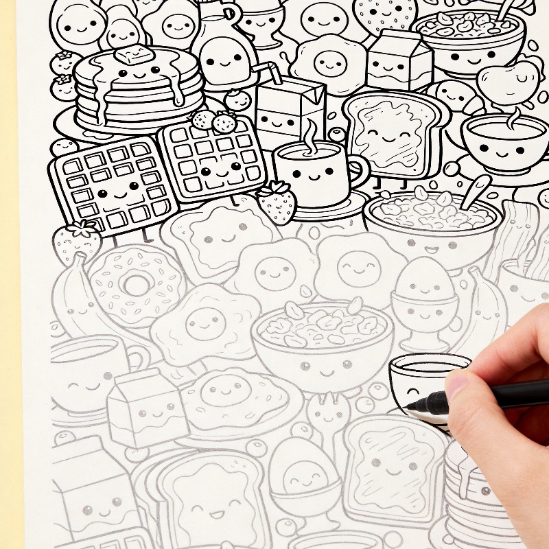 Livro de Colorir Desenhado à M - Food And Snacks Coloring Book Bold And Easy avaliação e preço