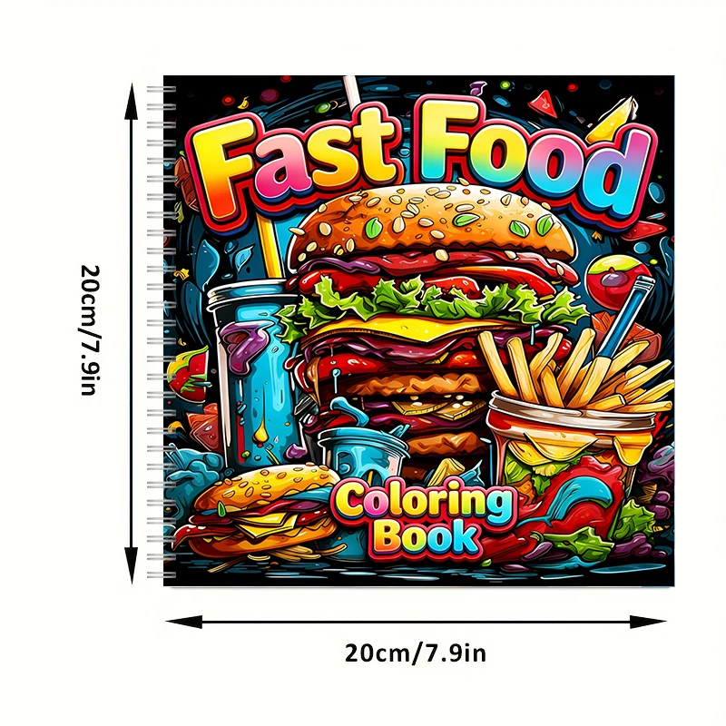 Livro de Colorir de Fast Food  - Food And Snacks Coloring Book Bold And Easy avaliação e preço