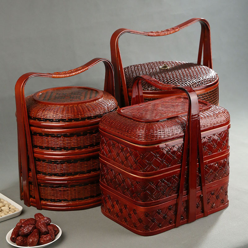 Cesta de piquenique de bambu c - Food Snacks Hamper avaliação e preço